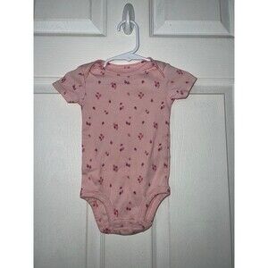 Carters Baby Girl Pink Strawberry Short Sleeve Onesie